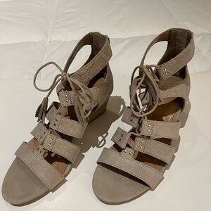 UGG Taupe Lace-Up Sandals